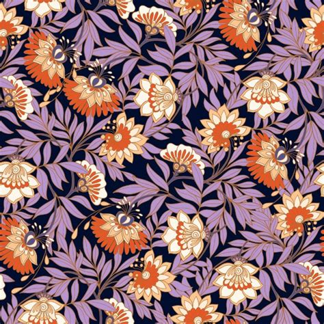 Purple Middle Ages Floral Something Different Linen