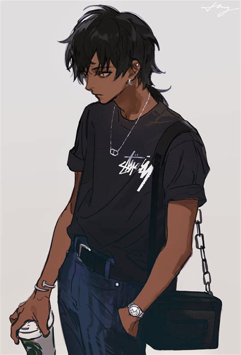 ᴴᴼᴺᴳ On Twitter Black Anime Guy Handsome Anime Guys Black Anime