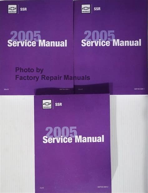 2005 Chevy Ssr Factory Shop Service Repair Manual Set Factory Repair