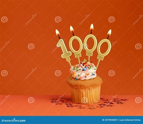 Number Of Followers Or Likes Candle Number 1000 Stock Image Image