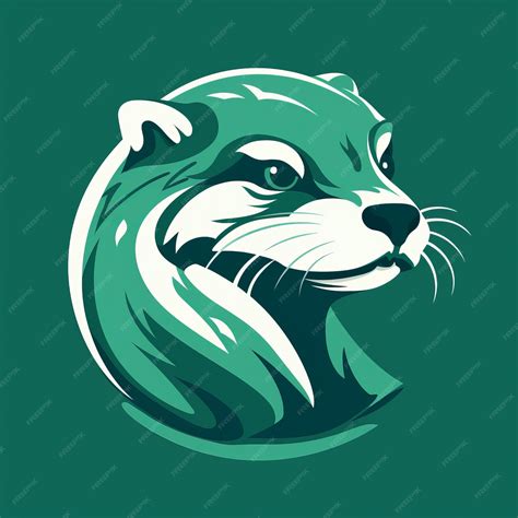 Premium Ai Image Unique Otter Logo In Monochromatic Green Clean And