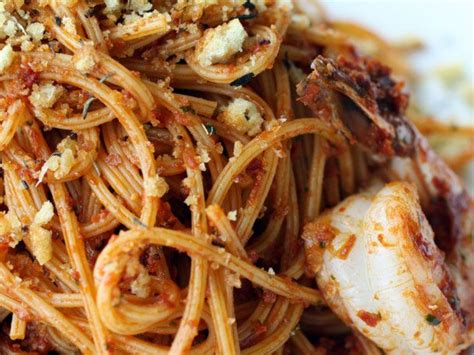 French In A Flash Red Pistou Pasta With Shrimp And Crunchy Herbes De
