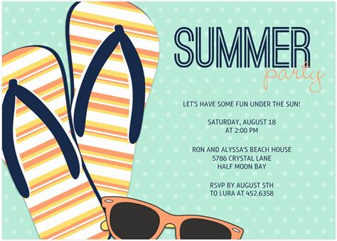 Summer Party Invitations Templates