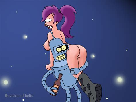 Rule 34 Bender Bending Rodriguez Breasts Female Futurama Helix Purple Hair Robot Turanga Leela