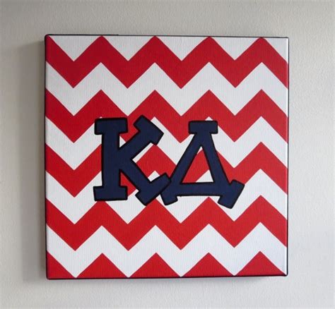 Hand Painted Kappa Delta Letters Outline With Chevron