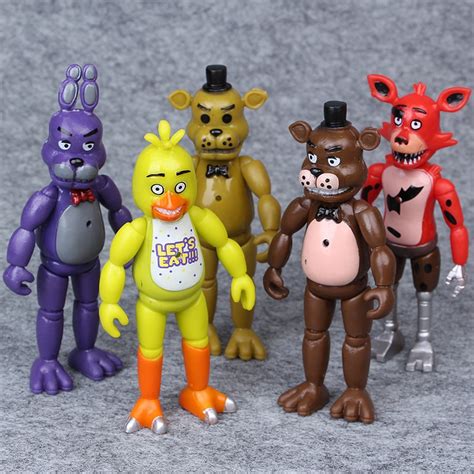 5 5 Inches 5pcs Set Pvc Five Nights At Freddy S With Lighting Action Figures Toys Foxy Freddy