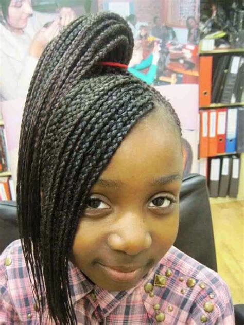 When you want to hide the shaved side of your hair, you can just flip your hair over to hide it. 64 Cool Braided Hairstyles for Little Black Girls - HAIRSTYLES