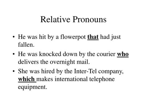 Ppt Relative Pronouns And Relative Clauses Powerpoint Presentation