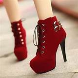 Pictures of Red High Heel Boots