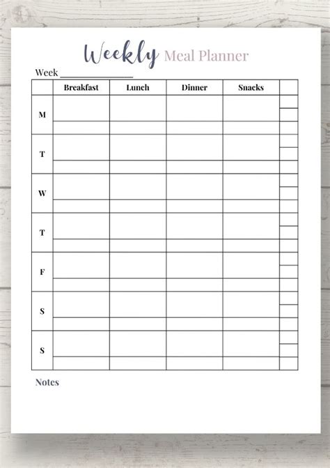 Weekly Menu Planner Printable Planning Calm From Chaos