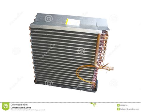 The coils are constructed from copper tubing. Air Conditioner Evaporator Coil Front Stock Image - Image ...