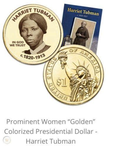 Harriet Tubman Colorized 2 Note And Presidential Dollar Coin Set