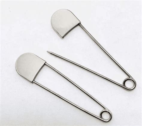 2 Pcs Of 3 Inch Heavy Duty Jumbo Stainless Steel Safety Pins Silver