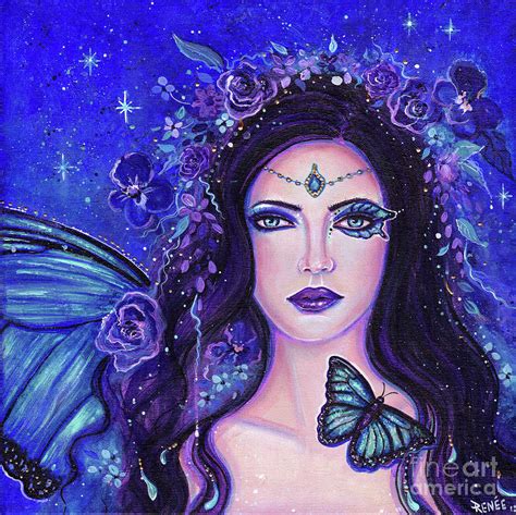 Blue Morpho Fairy Queen Painting By Renee Lavoie Pixels