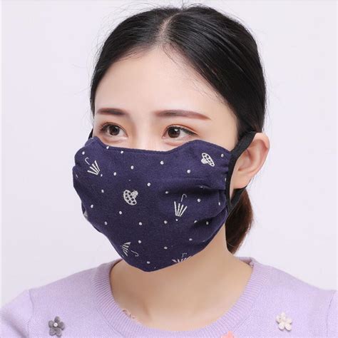 Autumn Spring Breathable Mouth Mask Women Girls Eyes Protect Cotton Masks Bacteria Proof Anti