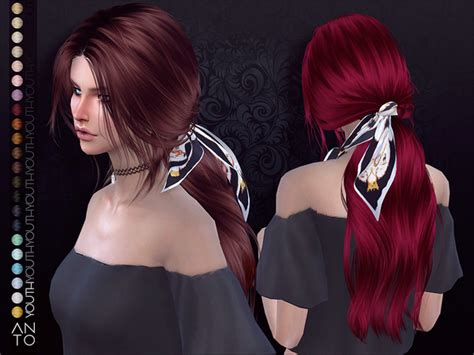 Youth Long Wavy Ponytail Hair By Anto At Tsr Sims 4 Updates