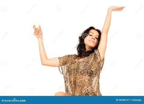 Woman In A See Through Blouse Royalty Free Stock Photography
