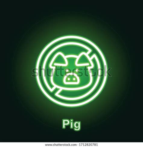 Ramadan Pig Outline Neon Icon Element Stock Vector Royalty Free