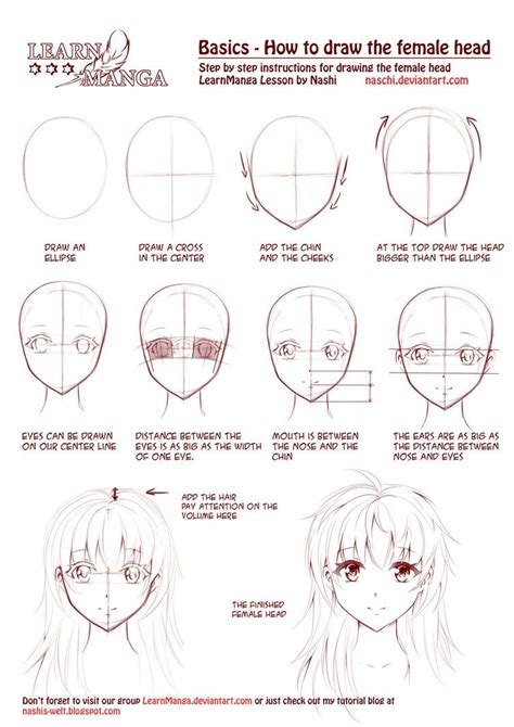 Learn Manga How To Draw The Female Head Manga Drawing Tutorials
