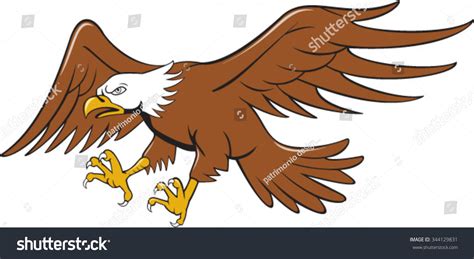 Illustration American Bald Eagle Swooping Flying Stock Vector Royalty