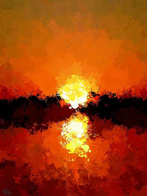 Abstract Sunset On The Sea Painting By Bruce Nutting