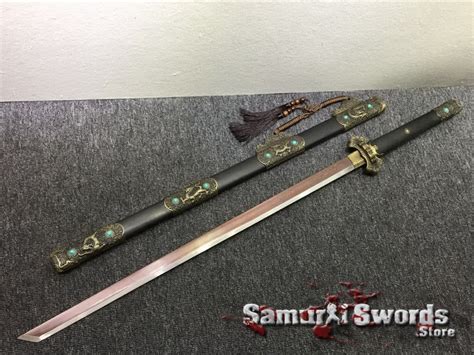 Hand Made Chinese Dao Sword With Metal Fittings 1095 Folded Etsy