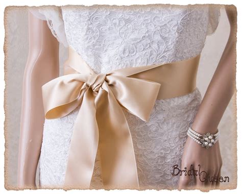 Champagne Bridal Sash Yards Deluxe Swiss Etsy