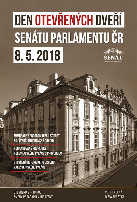 Senát PČr Aktualita Den Otevřených Dveří Senátu Připomene 80 Výročí Mnichovské Dohody