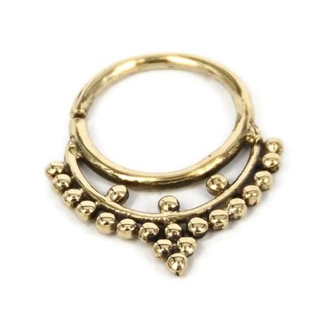 Tribal Brass Septum Jewelry Indian Septum Ring 141618g Etsy Amigurumi