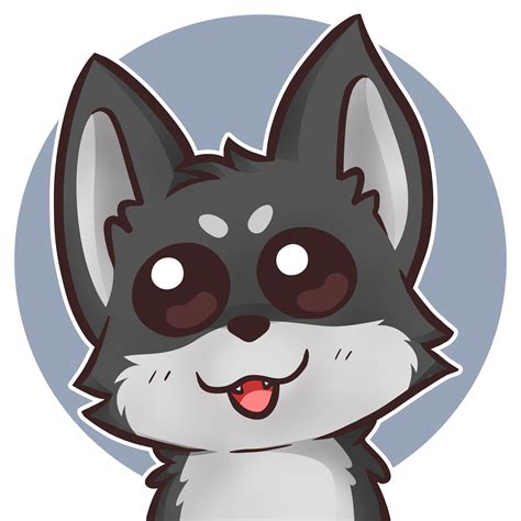 Cartoon Drawing Pet Profile Avatar Cute Illustration Dog Wolf