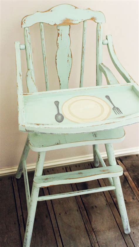 It had a honey oak finish on it. Namely Original: Vintage Painted High Chairs