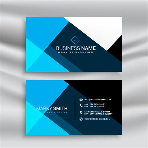 Modern Blue Business Card Template In Minimal Style Download Free