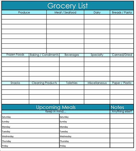 Thereby, the food shopping list templates in pdf format we offer in this article are easy to edit and free to download and will help you ease the strain of planning your meals for the time being. 9 Grocery List Template Word - SampleTemplatess ...