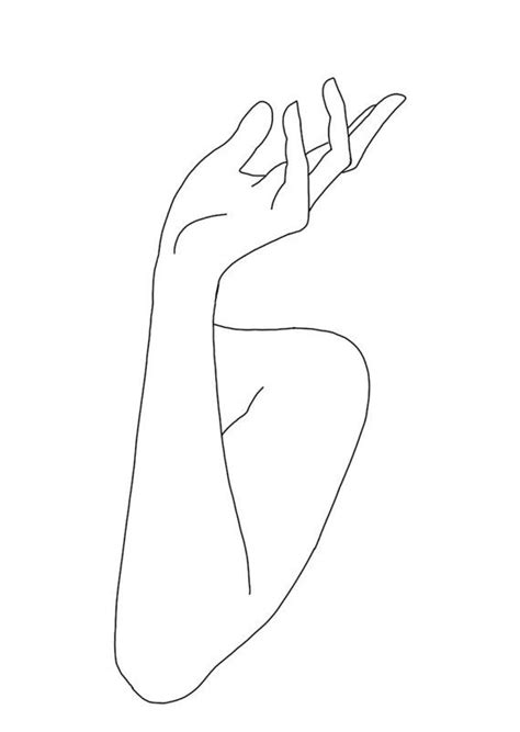 Womans Hand Line Drawing Illustration Minimal Art Print Etsy Uk