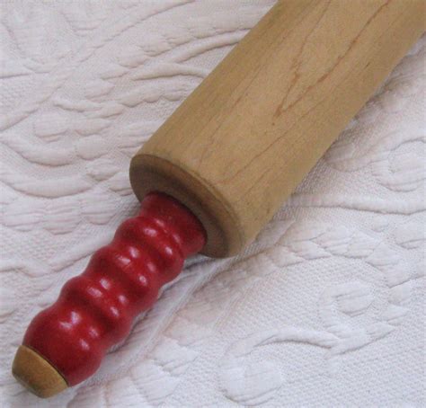 Vintage Rolling Pin With Red Handles 1940s By Vintagous On Etsy