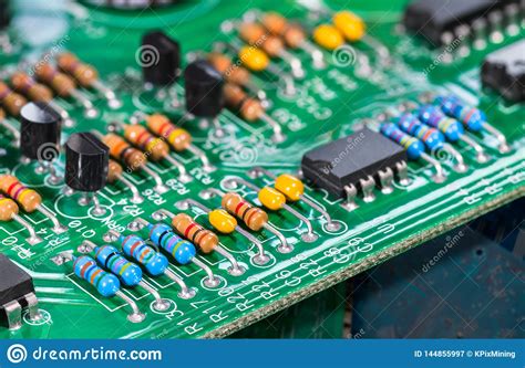 Electronic Components Integrated Circuits Resistors Transistors And