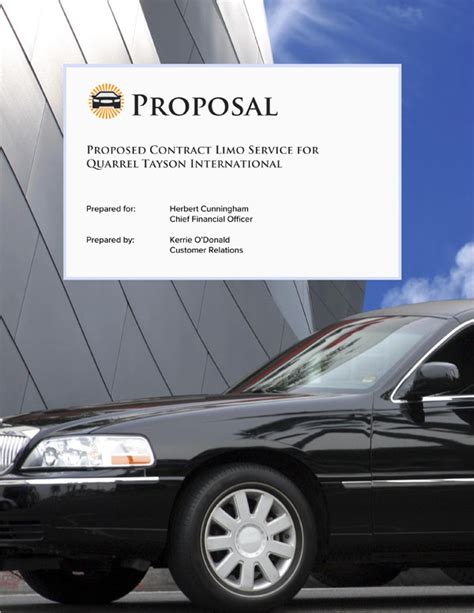 Limousine Transportation Services Sample Proposal 5 Steps