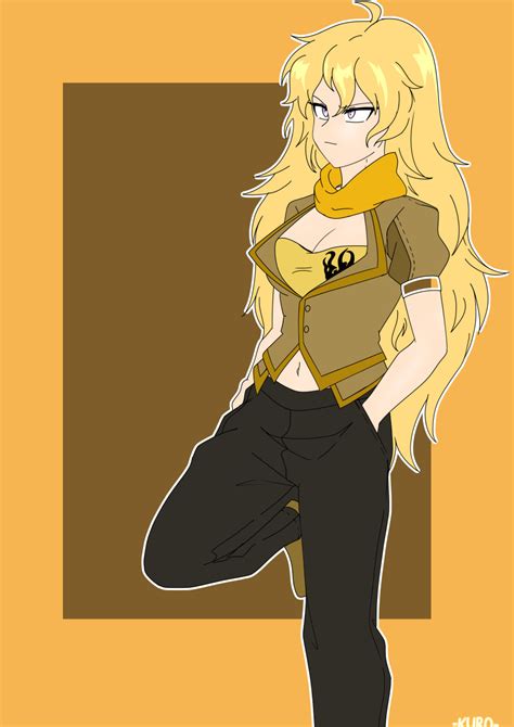 Yang Xiao Long Rwby Absurdres Highres 1girl Artist Name Blonde Hair Breasts Cleavage