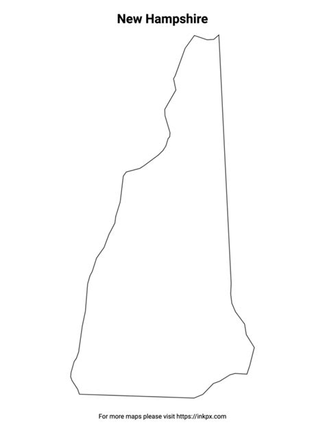 Printable New Hampshire State Outline · Inkpx