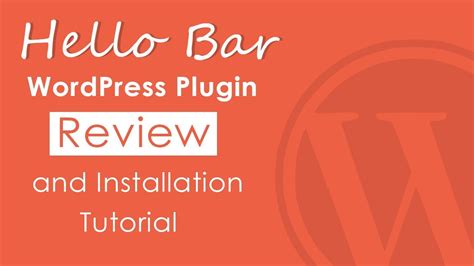 The wp notification bars plugin offers a simple way to create an alert bar for your wordpress powered site. Hello Bar WordPress Plugin Review and Installation ...
