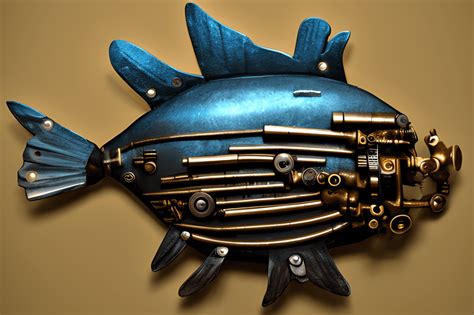 Mechanical Steampunk Fish Graphic · Creative Fabrica