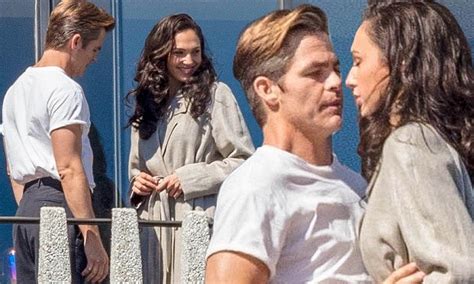 Gal Gadot Passionately Presses Against Chris Pine As They Film Intense Scenes For Wonder Woman