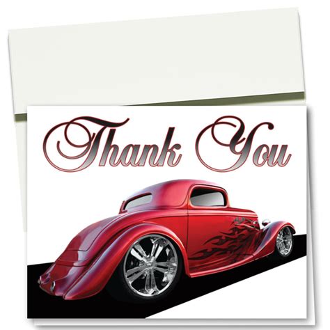 Auto Repair Thank You Cards Hot Rod Coupe