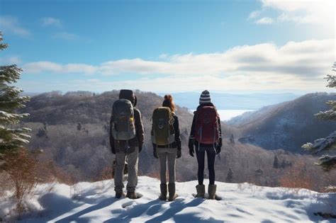 Premium Ai Image Friends Ventured Into The Great Outdoors For A Brisk