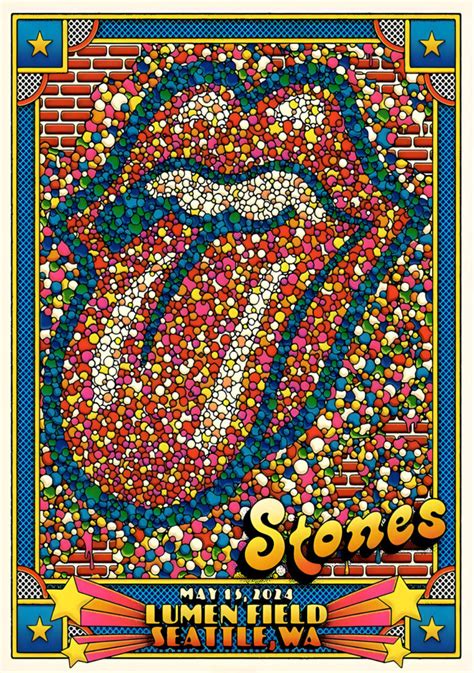 Rolling Stones 2024 Tour Seattle Poster