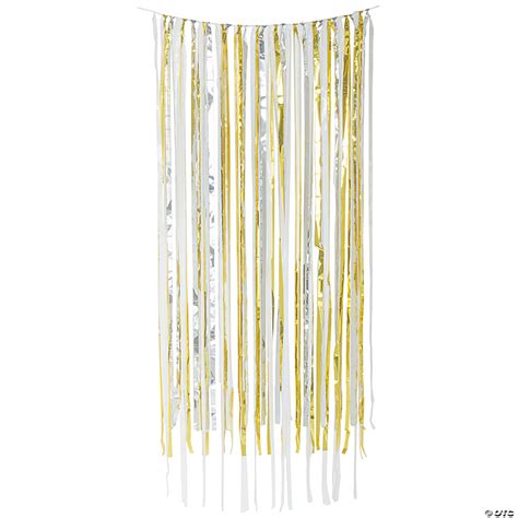 Gold Silver And White Streamer Backdrop Oriental Trading
