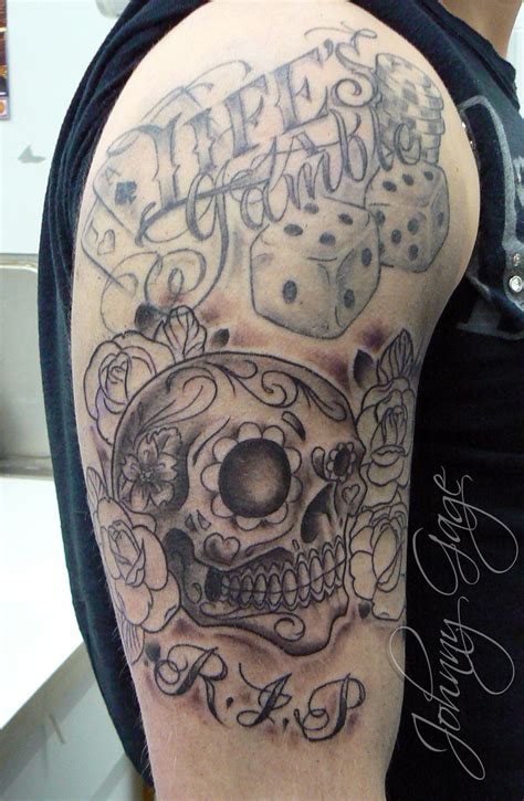 Candy Skull Tattoo Tattooed By Johnny At The Tattoo Studi Flickr