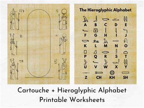 Ancient Egyptian Hieroglyphic Alphabet Cartouche Printable Etsy In Porn Sex Picture