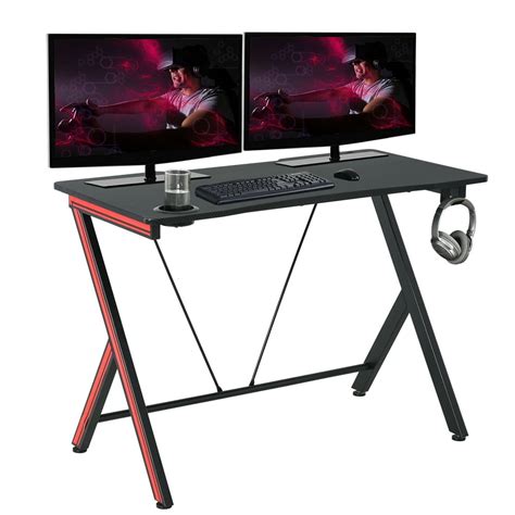Homcom 47 Inch Gaming Computer Desk Home Office Gamer Table
