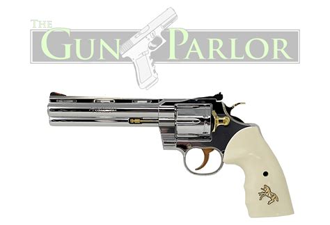 Custom Colt Python 6 Stainless W 24k Gold Plating And Polymer Ivory
